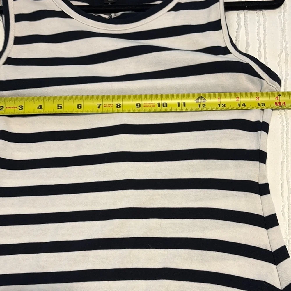 Navy and White Striped Sleeveless Dress - Picture 7 of 9
